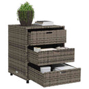 opbevaringsskab til haven 55x59x69 cm polyrattan grå