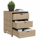 opbevaringsskab til haven 55x59x69 cm polyrattan beige