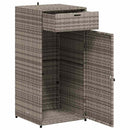 opbevaringsskab til haven 55x55x111 cm polyrattan grå