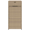 opbevaringsskab til haven 55x55x111 cm polyrattan beige
