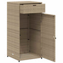 opbevaringsskab til haven 55x55x111 cm polyrattan beige