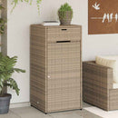 opbevaringsskab til haven 55x55x111 cm polyrattan beige