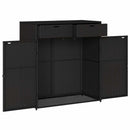 opbevaringsskab til haven 105x55x113 cm polyrattan sort