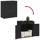 opbevaringsskab til haven 105x55x113 cm polyrattan sort