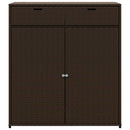 opbevaringsskab til haven 105x55x113 cm polyrattan brun