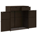 opbevaringsskab til haven 105x55x113 cm polyrattan brun