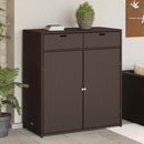 opbevaringsskab til haven 105x55x113 cm polyrattan brun