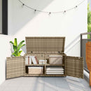 opbevaringsskab til haven 110x55x60,5 cm polyrattan beige