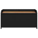 opbevaringsbænk 100x50x52 cm polyrattan og akacietræ sort