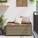 opbevaringsbænk 100x50x52 cm polyrattan og akacietræ grå