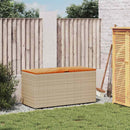 opbevaringsboks til haven 110x50x54 cm polyrattan akacie beige