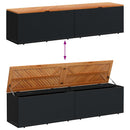 opbevaringsboks til haven 220x50x54 cm polyrattan akacie sort