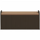 opbevaringsbænk med hynde 115x51x52 cm polyrattan brun
