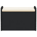 opbevaringsbænk med hynde 80x51x52 cm polyrattan sort
