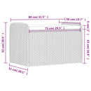 opbevaringsbænk med hynde 80x51x52 cm polyrattan sort
