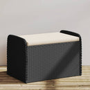 opbevaringsbænk med hynde 80x51x52 cm polyrattan sort