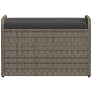 opbevaringsbænk med hynde 80x51x52 cm polyrattan grå