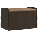 opbevaringsbænk med hynde 80x51x52 cm polyrattan brun