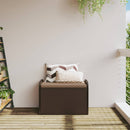 opbevaringsbænk med hynde 80x51x52 cm polyrattan brun