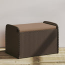 opbevaringsbænk med hynde 80x51x52 cm polyrattan brun