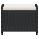 haveskammel med hynde 58x46x46 cm polyrattan sort