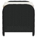 haveskammel med hynde 58x46x46 cm polyrattan sort