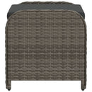haveskammel med hynde 58x46x46 cm polyrattan grå