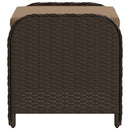 haveskammel med hynde 58x46x46 cm polyrattan brun