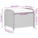 haveskammel med hynde 58x46x46 cm polyrattan brun