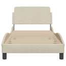 sengeramme med sengegavl Dover Creme 90x190 cm Stof