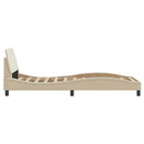 sengeramme med sengegavl Dover Creme 90x190 cm Stof