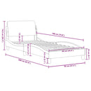 sengeramme med sengegavl Dover Creme 90x190 cm Stof