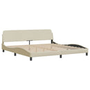 sengeramme Dover 200x200 cm stof cremefarvet