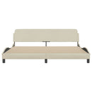 sengeramme Dover 200x200 cm stof cremefarvet