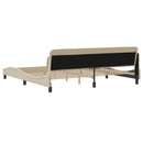 sengeramme Dover 200x200 cm stof cremefarvet