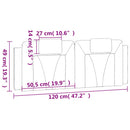 gavlpude Viana 120 cm kunstlæder hvid