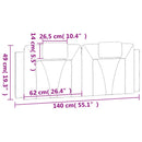gavlpude Viana 140 cm kunstlæder hvid