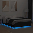 sengeramme med LED uden madras 150x200 cm sort