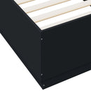 sengeramme med LED-lys 100x200 cm konstrueret træ sort