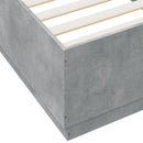 sengeramme med LED-lys 100x200 cm konstrueret træ betongrå