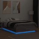sengeramme med LED-lys 120x190 cm konstrueret træ grå sonoma-eg