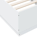 sengeramme med LED-lys 90x190 cm konstrueret træ hvid