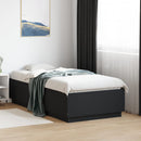 sengeramme med LED-lys 90x190 cm konstrueret træ sort