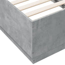 sengeramme med ED-lys 90x190 cm konstrueret træ betongrå