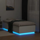 sengeramme med LED-lys 75x190 cm konstrueret træ hvid