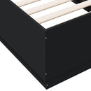 sengeramme med LED-lys 75x190 cm konstrueret træ sort