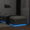 sengeramme m. LED-lys 75x190 cm konstrueret træ grå sonoma-eg