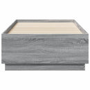 sengeramme m. LED-lys 75x190 cm konstrueret træ grå sonoma-eg