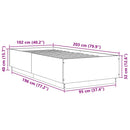 sengeramme 100x200 cm konstrueret træ sort