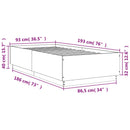 sengeramme 90x190 cm konstrueret træ sonoma-eg